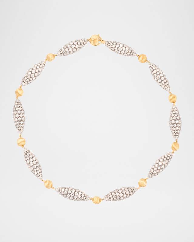 18K Yellow Gold Africa Alta Collar Necklace with Briolette Diamonds